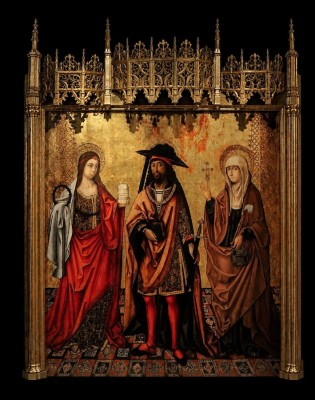 St Lazarus with his sisters Martha and Mary Master of Perea Valencian School © Lazaro Galdiano Museum, Madrid
