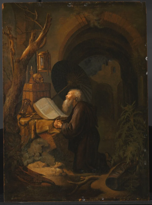A hermit at prayer by Jan Adriaensz van Staveren, 1660 © Museum of Fine Arts, Budapest