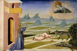 Saint Clare Rescuing a Child Mauled by a Wolf by Giovanni di Paolo, 1455-1460 © The Museum of Fine Arts, Houston / The Strauss Collection