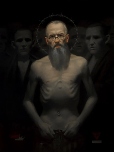 Saint Maximilian Kolbe, Martyr of Charity by Neilson Carlin, 2024 © Neilson Carlin, all rights reserved