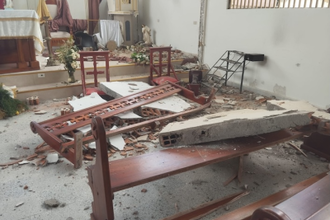 One of the churches in the Diocese of Istmina-Tadó damaged by the earthquake © ACN