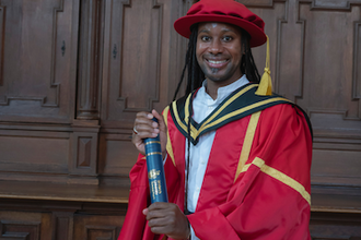 Professor Arday with his  Honorary Doctorate awarded by St Mary's University in 2024