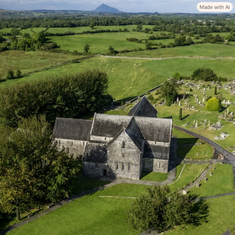 Ballintubber Abbey with Croagh Patrick on horizon