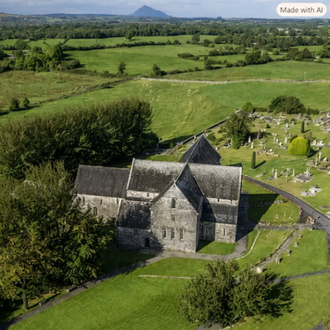 Ballintubber Abbey with Croagh Patrick on horizon