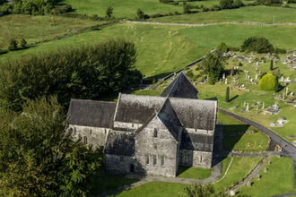 Ballintubber Abbey with Croagh Patrick on horizon