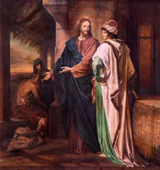 Christ and the Rich Young Man, Chiesa di Santi Quattro Evangelisti, Milan by Ahtos Renzo Briosch, Heinrich Hofmann,  1889  © Alamy