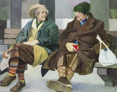 Two Auld Wifies, Dundee, by Ron Stenberg 1982, The McManus: Dundee's Art Gallery and Museum, Dundee City Council © Estate of Ron Stenberg. Donated by the artist, museum number 2015-61