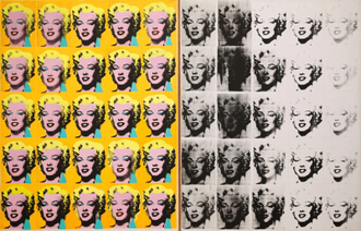 Marilyn Diptych, Painting by Andy Warhol, 1962  Silkscreen and paint on canvas  © Alamy