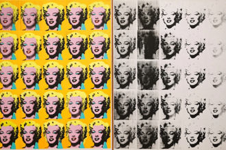 Marilyn Diptych, Painting by Andy Warhol, 1962 Silkscreen and paint on canvas © Alamy