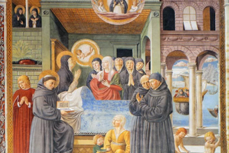 Death of St Monica, Church of Sant'Agostino by Benozzo Gozzoli, painted1464 - 1465 © Church of Sant'Agostino, San Geminiano, Italy