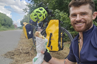 Selfie by the roadside in France © Andrew Foote