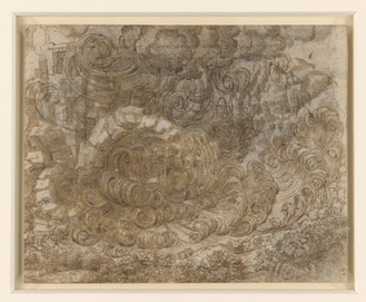 A Deluge by Leonardo da Vinci, drawn circa 1517-1518, black chalk, pen and ink, wash on paper © The Royal Collection Trust, London
