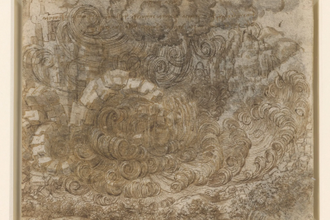 A Deluge by Leonardo da Vinci, drawn circa 1517-1518, black chalk, pen and ink, wash on paper © The Royal Collection Trust, London