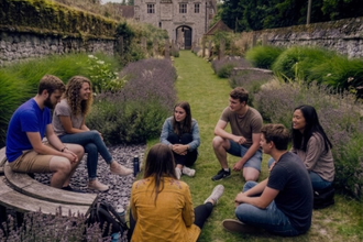 Youth group in Peace Garden