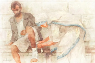 Mother Teresa, watercolour by John Alan Warford, 2017 © John Alan Warford, all rights reserved