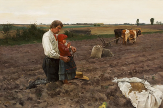 Siewca. Anioł Pański, Przed siewem, by Marian Zarembski © Dom Aukcyjny Polswiss, Warsaw