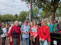 Ann Farr with campaigners on Saturday