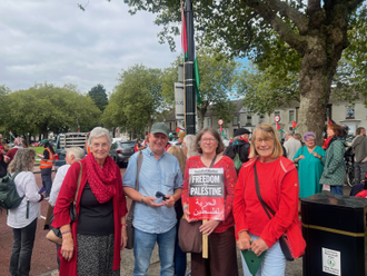 Ann Farr with campaigners on Saturday