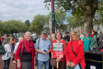 Ann Farr with campaigners on Saturday