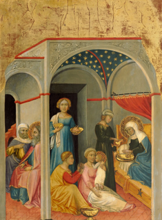 The Nativity of the Virgin, by Andrea di Bartolo, painted 1400-1405, tempera on poplar panel © National Gallery of Art, Washington
