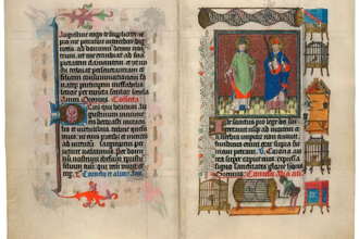 Saints Cornelius and Cyprian, from the Book of Hours of Catherine of Cleves, by the Master of Catherine of Cleves, circa 1440. Utrecht © The Morgan Library & Museum, New York