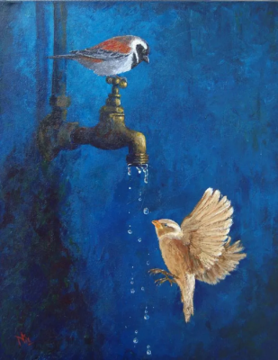 Drops of Kindness by Nicolene Botha, painted in 2016. Acrylic on Canvas @ Nicolene Botha, all rights reserved