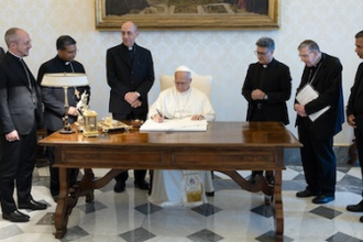 Pope Leo signs A Journey of Faith - Vatican Media