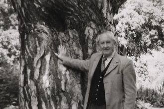 Tolkein with the tree named after him