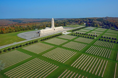 The Douaumont Ossuary (French: Ossuaire de Douaumont), aerial view,  Inaugurated 7 August 1932,  UNESCO World Heritage Site  © Alamy