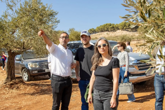 Human rights campaigners on visit to Taybeh before such visits were banned