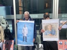 Vigil members outside BBC Radio Merseyside