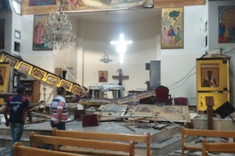 Image of deadly attack at Greek Orthodox Church of St Elias in Damascus, June 2025 © ACN
