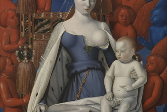 Mary and Child Surrounded by Seraphim and Cherubim by Jean Fouquet,1452-1458 © Royal Museum of Fine Arts,  Antwerp