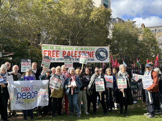 Christians For Palestine - prepare to join march
