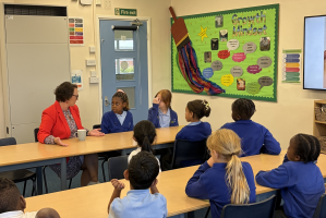 Catherine McKinnell MP with St Cuthbert's student council