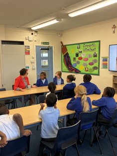 Catherine McKinnell MP with St Cuthbert's student council