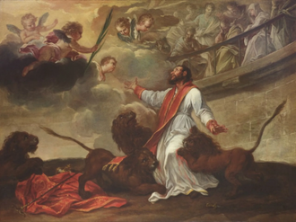 Martyrdom of St Ignatius of Antioch,  by Pier Leone Ghezzi, 1750 © Galleria Nazionale d'Arte Antica, Palazzo Barberini and Palazzo Corsini  Rome