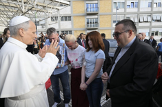 Pope Leo XIV blesses young Ukrainian cancer survivor, Varvara, as he leaves Gemelli hospital - Image by Vatican Media
