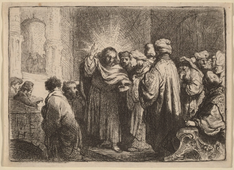 The Tribute Money,  Etching by Rembrandt van Rijn, 1635 © National Gallery of Art, Washington