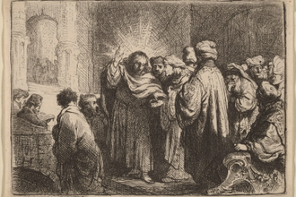 The Tribute Money, Etching by Rembrandt van Rijn, 1635 © National Gallery of Art, Washington