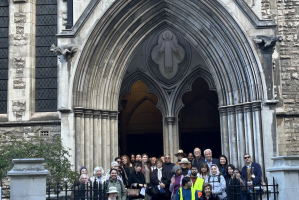 Pilgrims at St James, Spanish Place