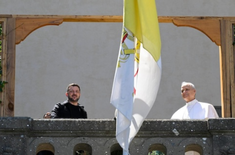 Pope Leo and President Zelensky during an audience in Castel Gandolfo, July 2025