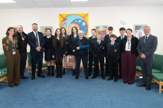 St Mary's students from Changemaker Project and staff with Dame Angela Eagle, MP