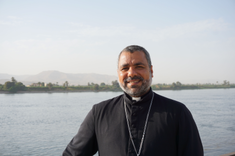 Coptic Catholic Bishop Emmanuel Bishay of Luxor, by the River Nile. Image - © ACN
